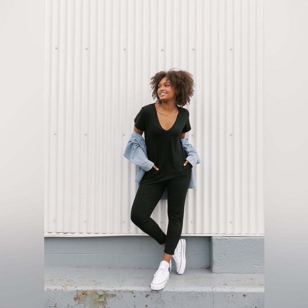 Smash + Tess, SUNDAY ROMPER IN MIDNIGHT BLACK,  XXS